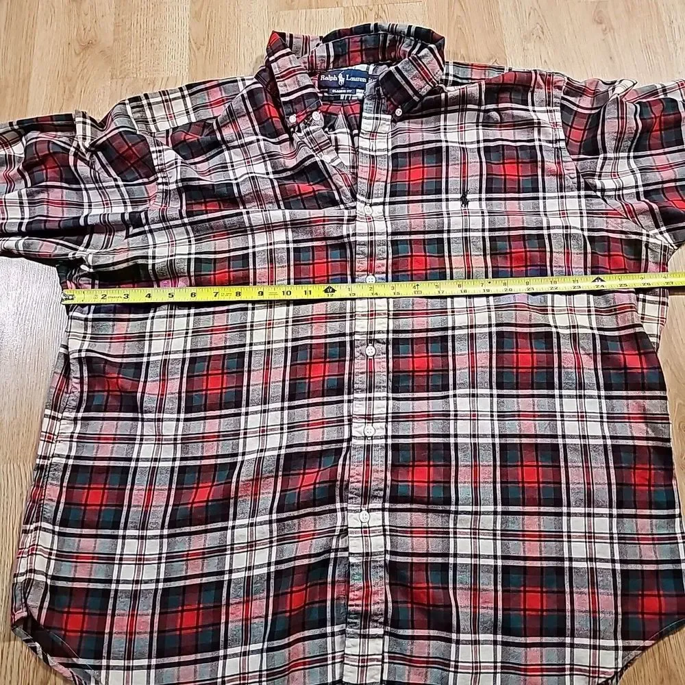 Polo Ralph Lauren Shirt Mens 2XL Flannel Button Up Long Sleeve Plaid Classic Fit